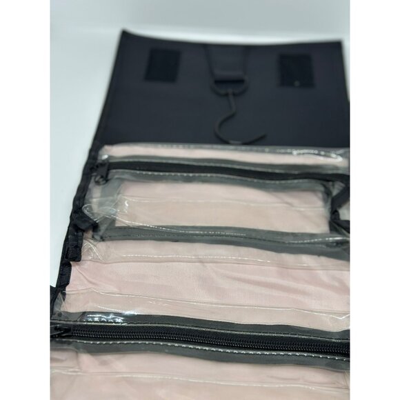Mary-Kay Hanging Travel Bag – Roll-Up Cosmetic & Toiletry Organizer Black Pink - Picture 3 of 7